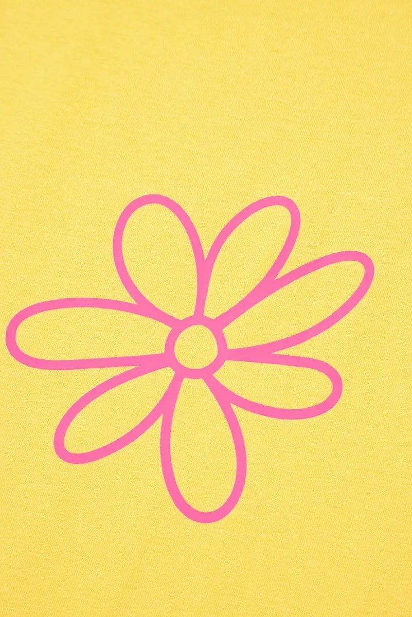 Yellow Cream Flower Graphic Casual Tank Top for Summer and Beach Wear - Love Salve